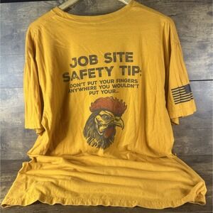 Jobsite Safety Humor T-Shirt 'Don't Put Your Finger' Funny Work Safety Size XL